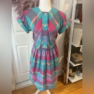 80s plaid dress